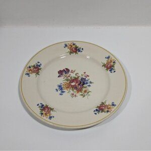 Syracuse China Colonial Floral Dinner Plate Multicolor Flower Vintage 9.5 inch